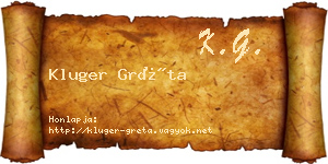 Kluger Gréta névjegykártya